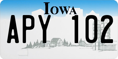 IA license plate APY102