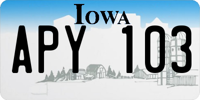 IA license plate APY103