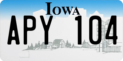 IA license plate APY104