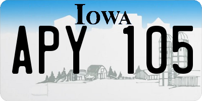 IA license plate APY105