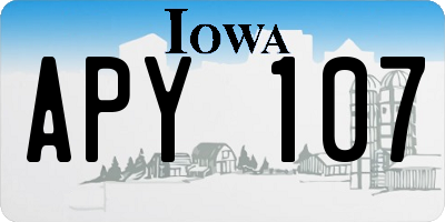 IA license plate APY107