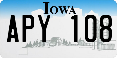 IA license plate APY108