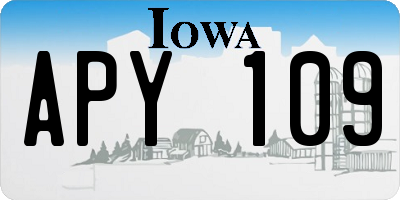 IA license plate APY109