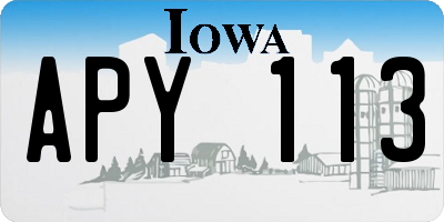 IA license plate APY113