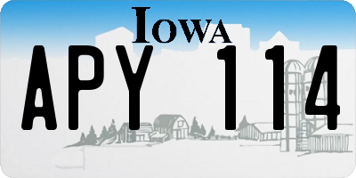 IA license plate APY114