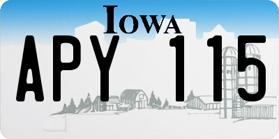 IA license plate APY115