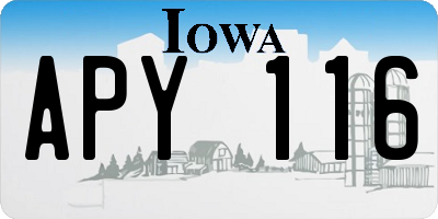 IA license plate APY116