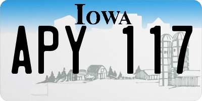 IA license plate APY117