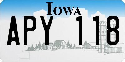 IA license plate APY118