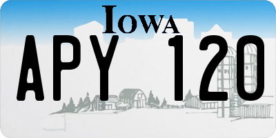 IA license plate APY120