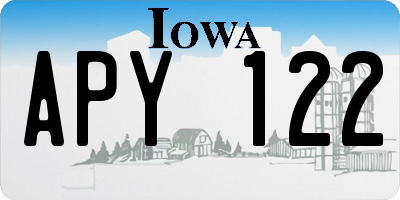 IA license plate APY122
