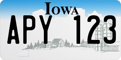 IA license plate APY123