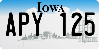 IA license plate APY125