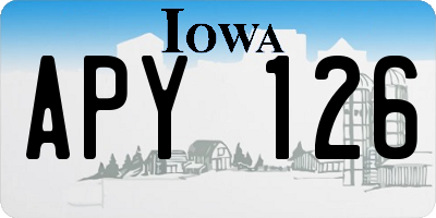 IA license plate APY126