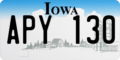 IA license plate APY130