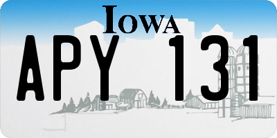 IA license plate APY131