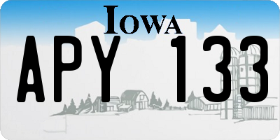 IA license plate APY133