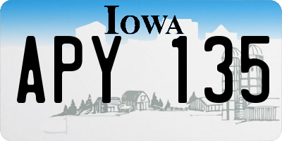 IA license plate APY135