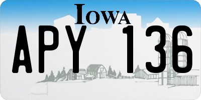 IA license plate APY136