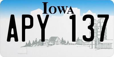 IA license plate APY137