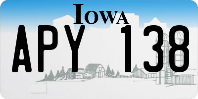 IA license plate APY138