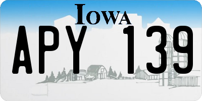 IA license plate APY139