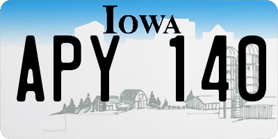IA license plate APY140