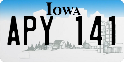 IA license plate APY141