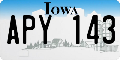 IA license plate APY143