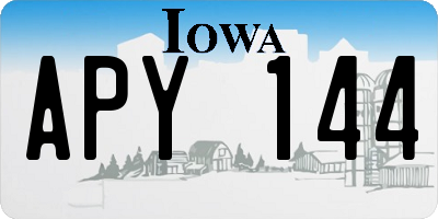 IA license plate APY144