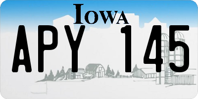 IA license plate APY145