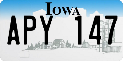 IA license plate APY147