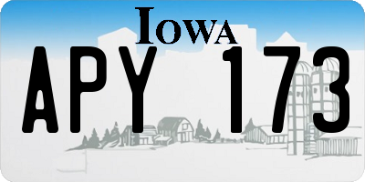 IA license plate APY173