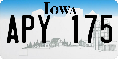 IA license plate APY175