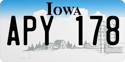 IA license plate APY178