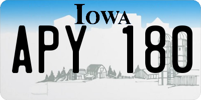 IA license plate APY180