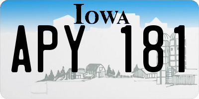 IA license plate APY181