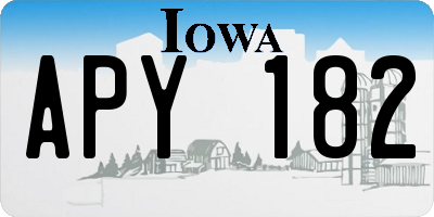 IA license plate APY182