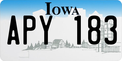 IA license plate APY183