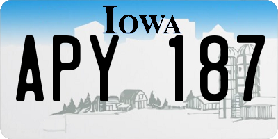 IA license plate APY187