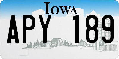 IA license plate APY189