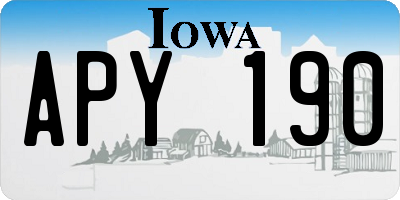 IA license plate APY190