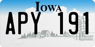 IA license plate APY191