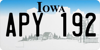 IA license plate APY192