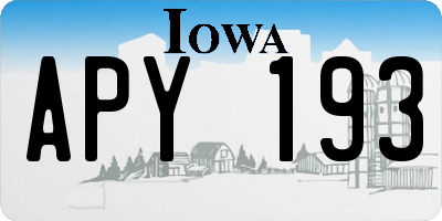 IA license plate APY193
