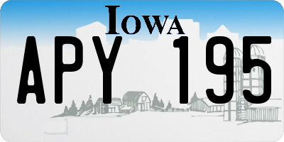 IA license plate APY195