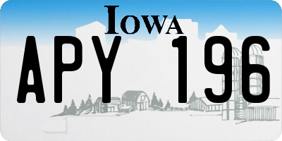 IA license plate APY196