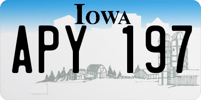 IA license plate APY197