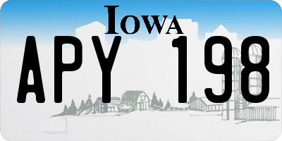 IA license plate APY198