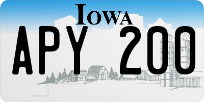 IA license plate APY200